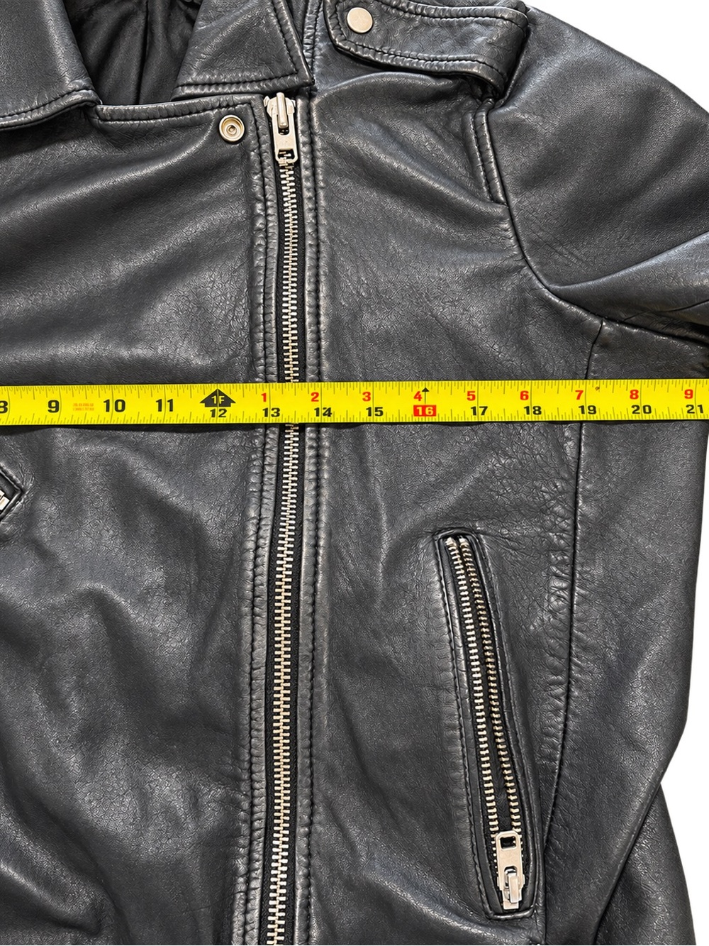 Topshop Black Genuine Lamb Leather Moto Biker Jacket Women’s US 10 - Picture 4 of 8